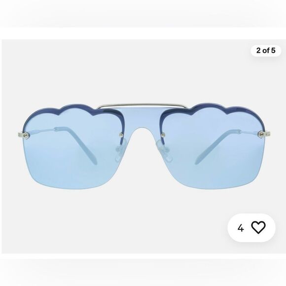 New MIU MIU SMU 55U Core Collection Sunglasses Silver Authentic
